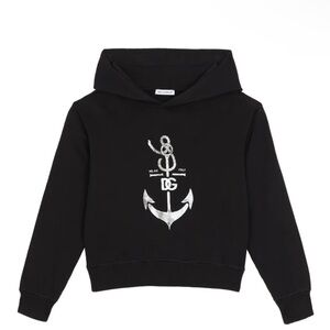 Dolce & Gabbana Kids DG anchor-print cotton hoodie 4